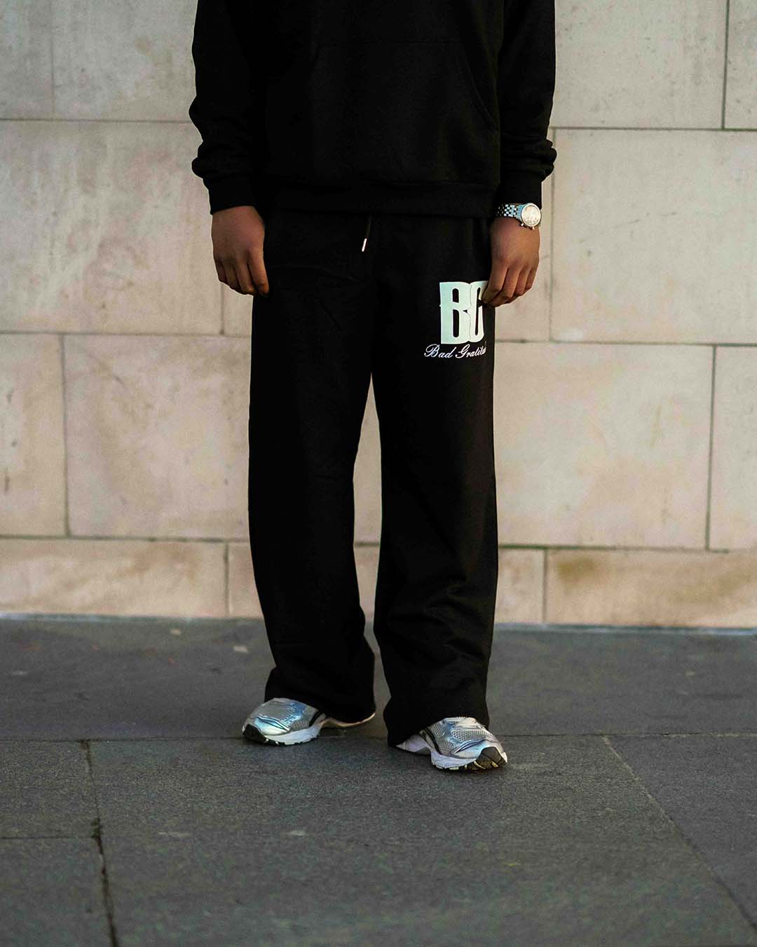 Black "BG" Joggers