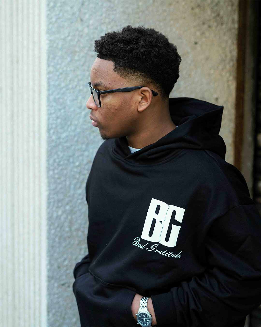 Black "BG" Hoodie